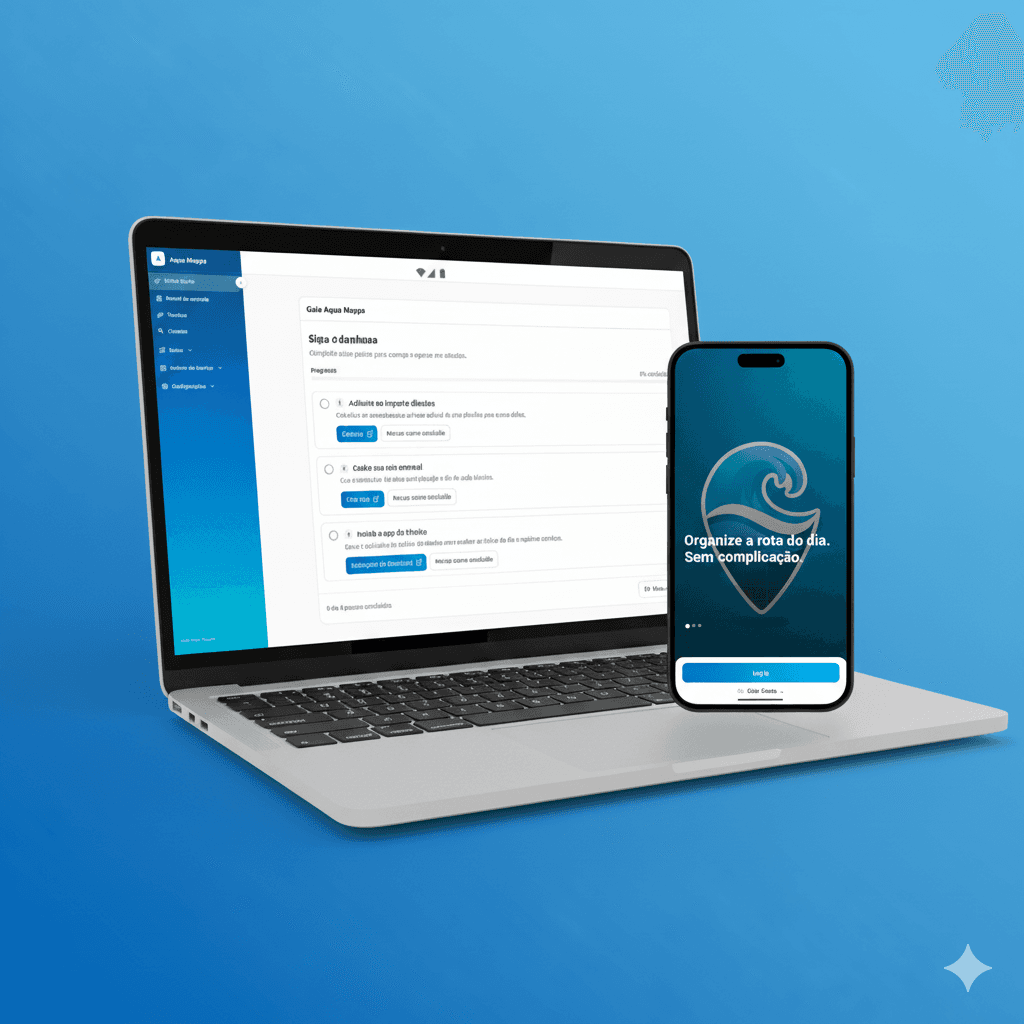 Dashboard de rotas e planejamento do Aqua Mappa